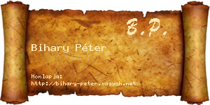 Bihary Péter névjegykártya