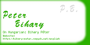 peter bihary business card