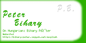 peter bihary business card